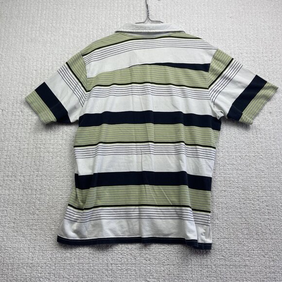 Oakley Y2K Men's Polo Shirt Green / White Striped Short Sleeve Size XL Golf - Picture 11 of 16